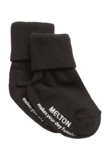 Cotton Socks - Anti-Slip Sukat Black Melton