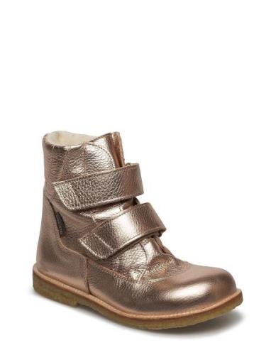 Boots - Flat - With Velcro Talvikengät Tarroilla Gold ANGULUS