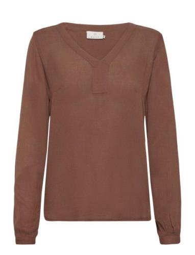 Amber Blouse Ls Tops Blouses Long-sleeved Brown Kaffe