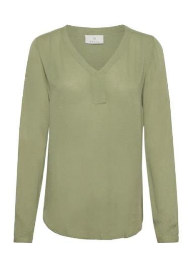 Amber Blouse Ls Tops Blouses Long-sleeved Green Kaffe