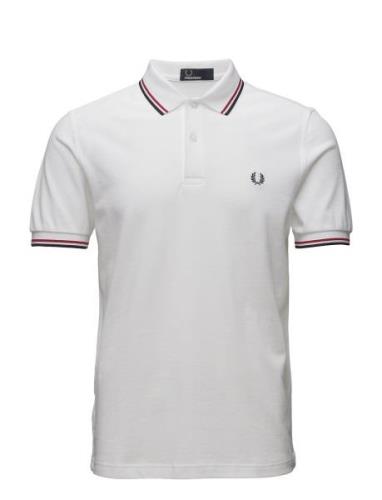 Twin Tipped Fp Shirt Tops Polos Short-sleeved White Fred Perry