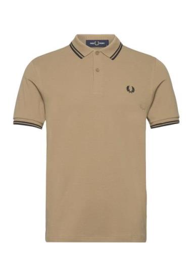 Twin Tipped Fp Shirt Tops Polos Short-sleeved Brown Fred Perry