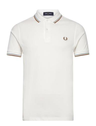 Twin Tipped Fp Shirt Tops Polos Short-sleeved White Fred Perry