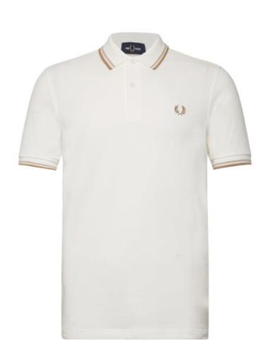 Twin Tipped Fp Shirt Tops Polos Short-sleeved White Fred Perry