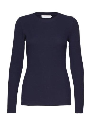 Alexa Ls 7542 Tops T-shirts & Tops Long-sleeved Blue Samsøe Samsøe