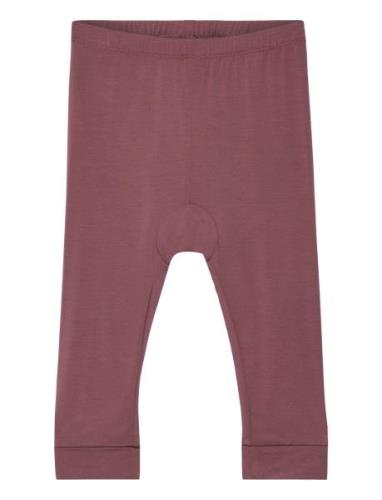 Leggings - Bamboo Bottoms Leggings Burgundy Minymo