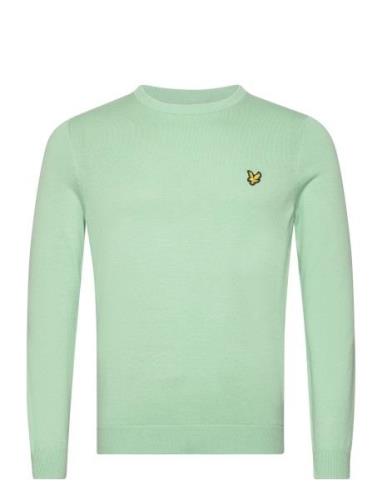 Cotton Crew Neck Jumper Tops Knitwear Round Necks Green Lyle & Scott