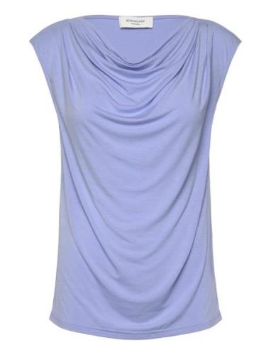 Viscose T-Shirt Tops T-shirts & Tops Sleeveless Blue Rosemunde