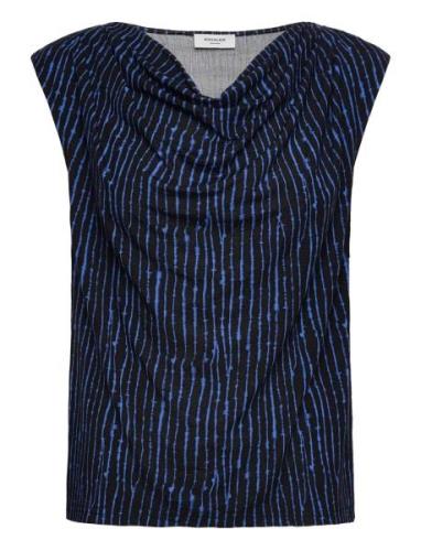 Viscose T-Shirt Tops T-shirts & Tops Sleeveless Blue Rosemunde