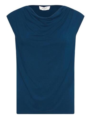 Viscose T-Shirt Tops T-shirts & Tops Sleeveless Blue Rosemunde