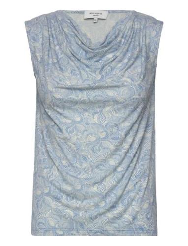 Viscose T-Shirt Tops T-shirts & Tops Sleeveless Blue Rosemunde