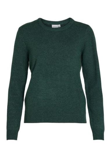 Viril O-Neck L/S Knit Top - Noos Tops Knitwear Jumpers Green Vila