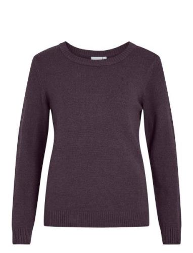 Viril O-Neck L/S Knit Top - Noos Tops Knitwear Jumpers Purple Vila