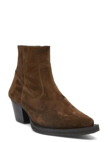 Bootie - Block Heel - With Zippe Shoes Boots Ankle Boots Ankle Boots W...