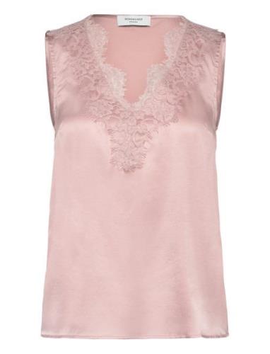 Silk Top Tops Blouses Sleeveless Pink Rosemunde