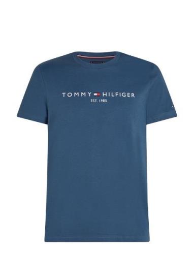 Tommy Logo Tee Tops T-shirts Short-sleeved Blue Tommy Hilfiger