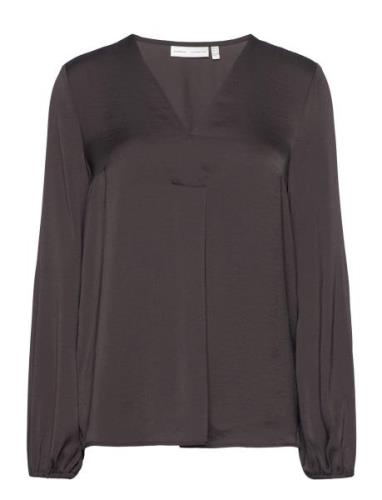 Rindaiw Blouse Tops Blouses Long-sleeved Black InWear