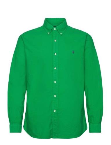 Custom Fit Garment-Dyed Oxford Shirt Tops Shirts Casual Green Polo Ral...