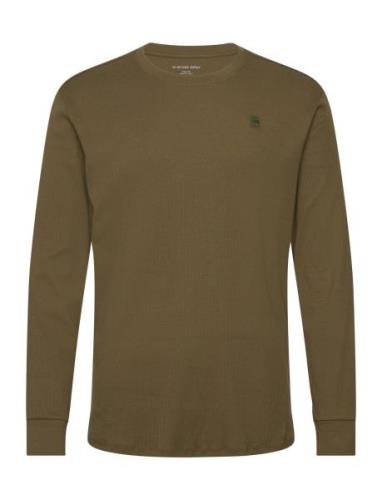 Lash R T L\S Tops T-shirts Long-sleeved Khaki Green G-Star RAW