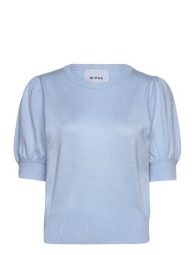 Liva Knit Tee Tops Knitwear Jumpers Blue Minus