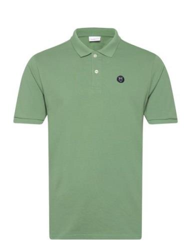 Basic Badge Polo - Gots/Vegan Tops Polos Short-sleeved Green Knowledge...