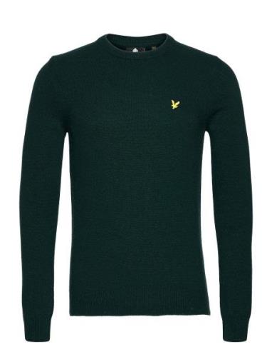 Crew Neck Lambswool Blend Jumper Tops Knitwear Round Necks Green Lyle ...