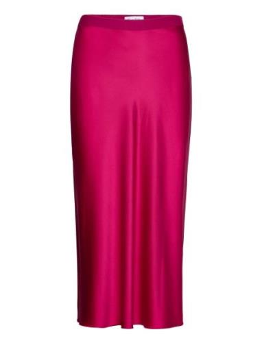 Hana Satin Skirt Designers Knee-length & Midi Red Ahlvar Gallery