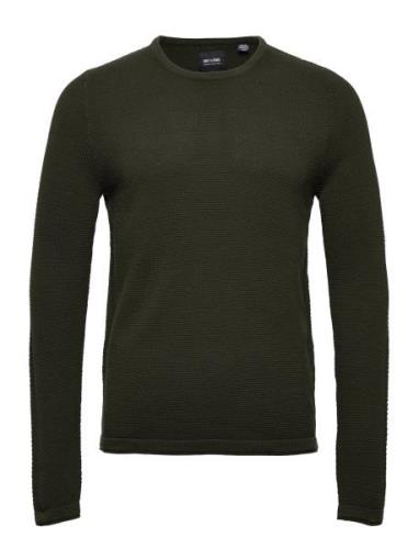 Onspanter Reg 12 Struc Crew Knit Noos Tops Knitwear Round Necks Green ...