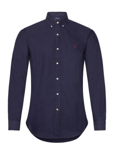 Slim Fit Oxford Shirt Tops Shirts Casual Navy Polo Ralph Lauren