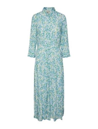 Yassavanna Long Shirt Dress S. Noos Maksimekko Juhlamekko Blue YAS