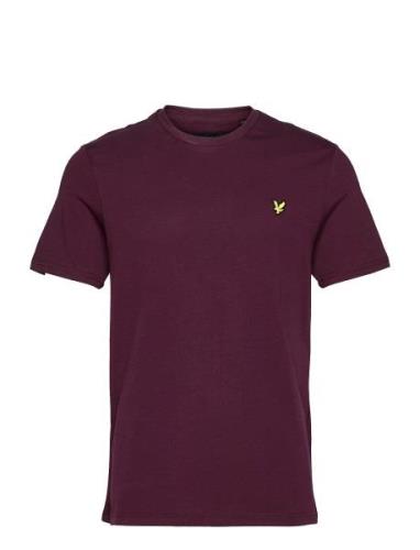 Plain T-Shirt Tops T-shirts Short-sleeved Purple Lyle & Scott