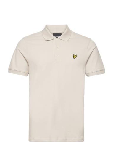 Plain Polo Shirt Tops Polos Short-sleeved Cream Lyle & Scott