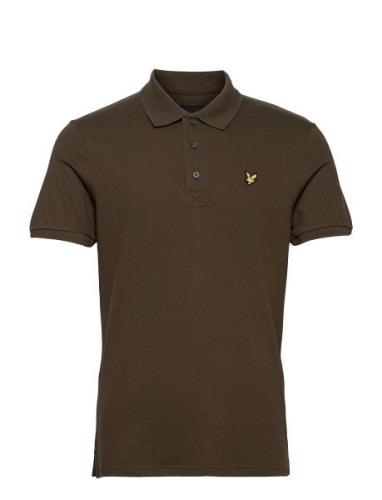 Plain Polo Shirt Tops Polos Short-sleeved Green Lyle & Scott