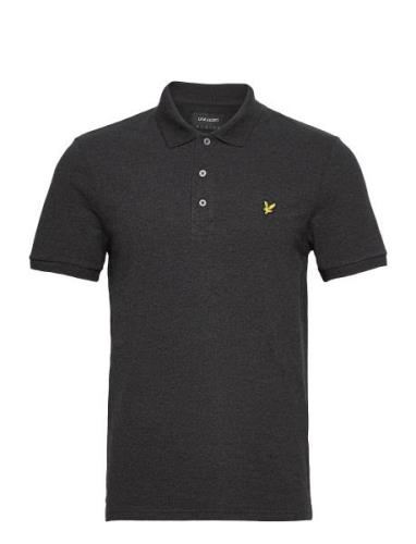 Plain Polo Shirt Tops Polos Short-sleeved Black Lyle & Scott