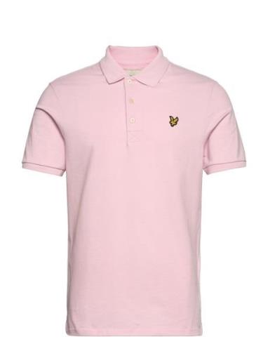 Plain Polo Shirt Tops Polos Short-sleeved Pink Lyle & Scott