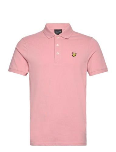 Plain Polo Shirt Tops Polos Short-sleeved Pink Lyle & Scott