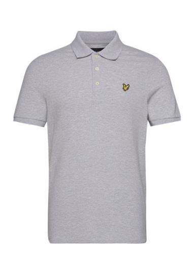 Plain Polo Shirt Tops Polos Short-sleeved Grey Lyle & Scott