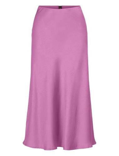 Yaspastella Hw Midi Skirt - Noos Polvipituinen Hame Purple YAS