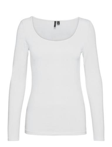 Vmmaxi My Ls Soft Uneck Noos Tops T-shirts & Tops Long-sleeved White V...