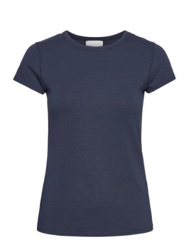 16 The Modal Tee Tops T-shirts & Tops Short-sleeved Navy My Essential ...