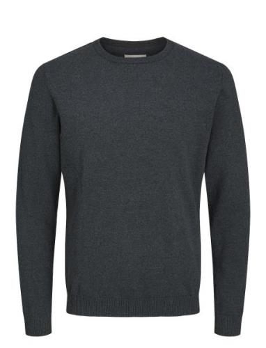 Jjebasic Knit Crew Neck Noos Tops Knitwear Round Necks Grey Jack & J S