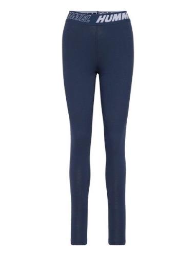 Hmlte Maja Mid Waist Cotton Tights Sport Running-training Tights Blue ...