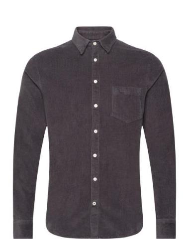 Johan Corduroy Shirt Tops Shirts Casual Grey Kronstadt