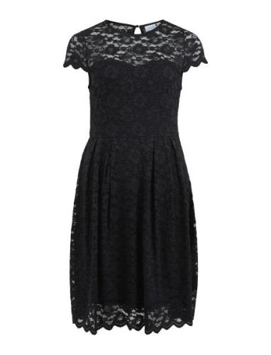 Vikalila Capsleeve Lace Dress Polvipituinen Mekko Black Vila