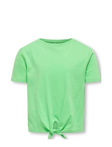 Kogmay S/S Knot Top Jrs Tops T-shirts Short-sleeved Green Kids Only