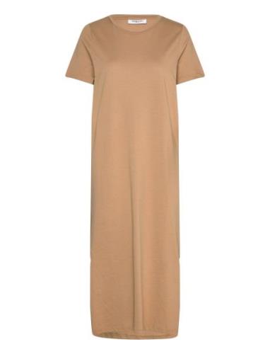 Mschliv Organic Ss Dress Maksimekko Juhlamekko Beige MSCH Copenhagen