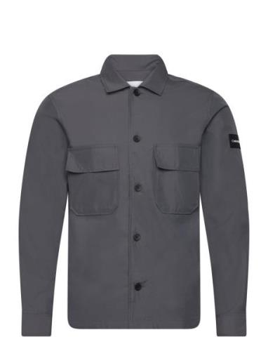 Cotton Nylon Overshirt Tops Overshirts Grey Calvin Klein