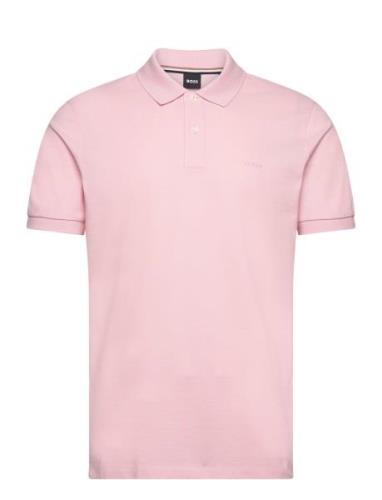 Pallas Tops Polos Short-sleeved Pink BOSS