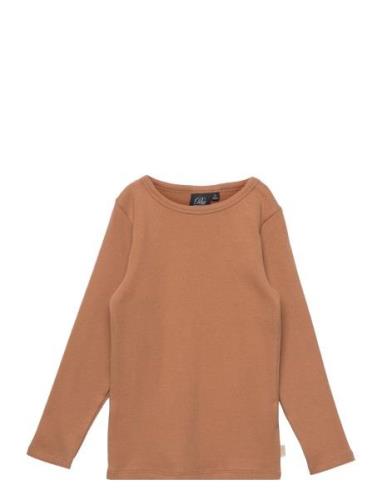 T-Shirt Long-Sleeve Tops T-shirts Long-sleeved T-shirts Brown Sofie Sc...