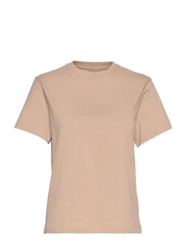 Crew-Neck Regular Tops T-shirts Short-sleeved Beige Bread & Boxers